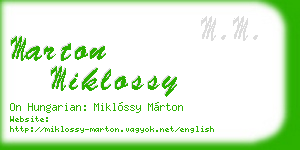 marton miklossy business card
